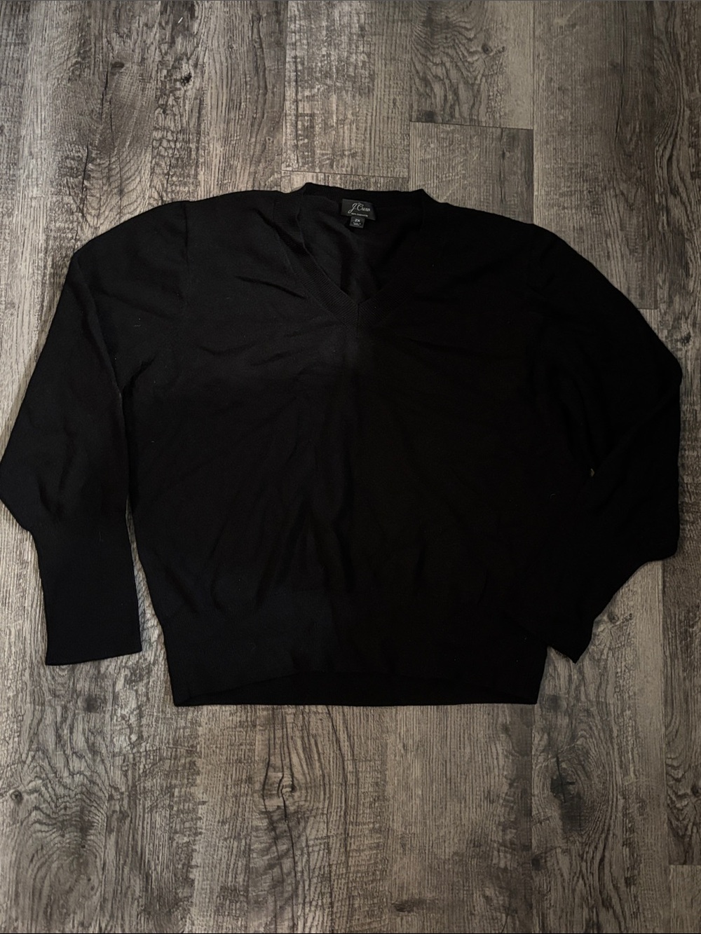 J. Crew Cashmere V-Neck Sweater - Black - Size 2X